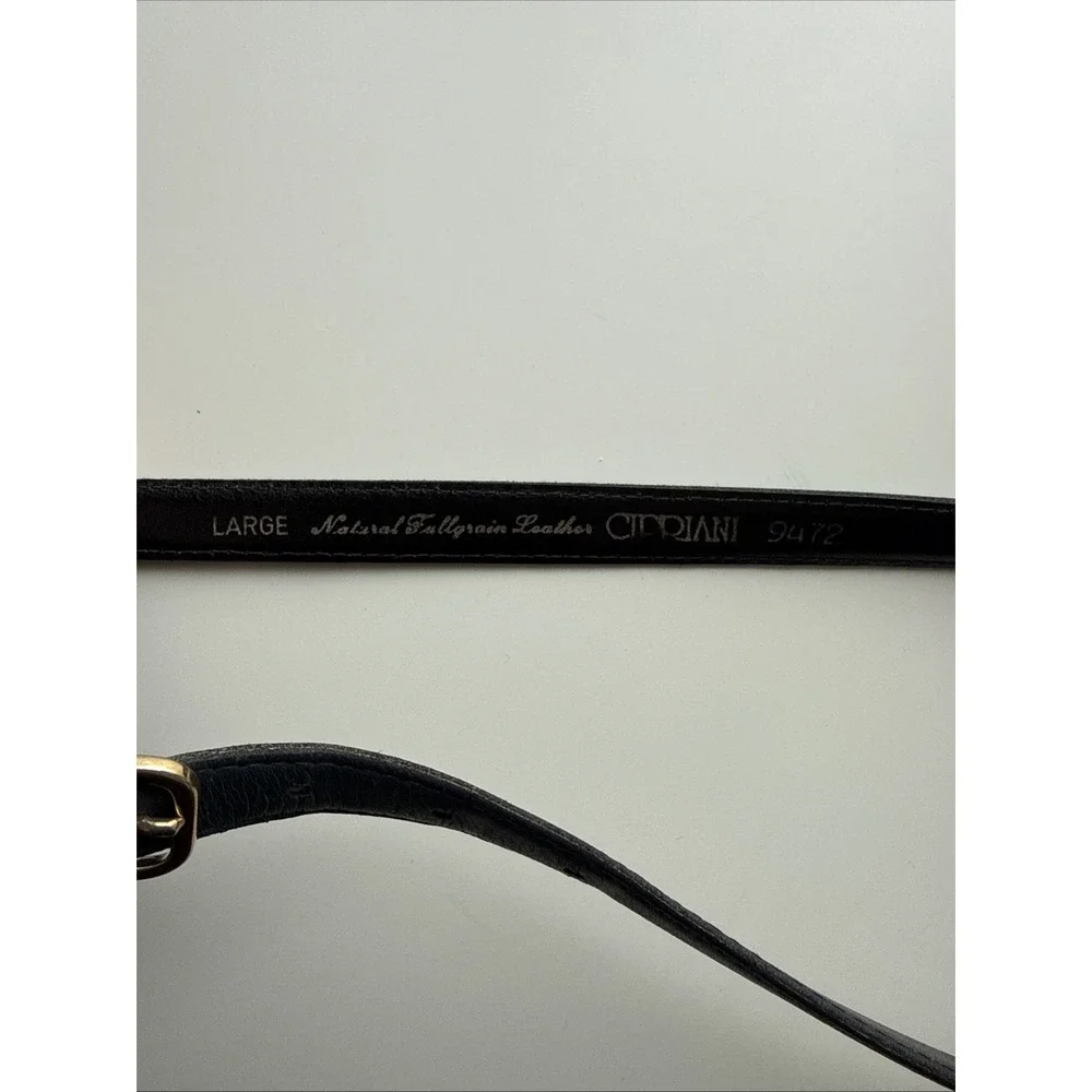 Vintage Cipriani Full Grain Leather Navy Belt